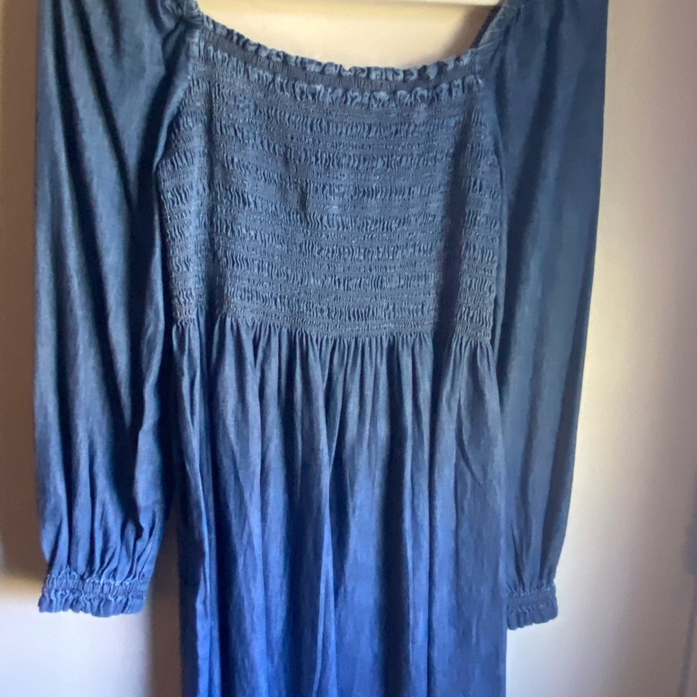 Blue Off-Shoulder Dress